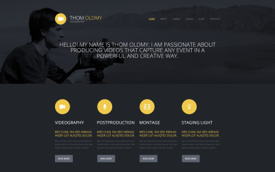 "Videographer WordPress Theme" Responsive WordPress thema №50665