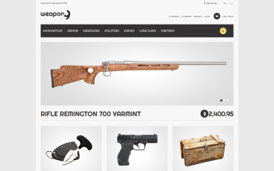 "Weapons for Proper Security Magento Theme" Responsive Magento Thema №50632