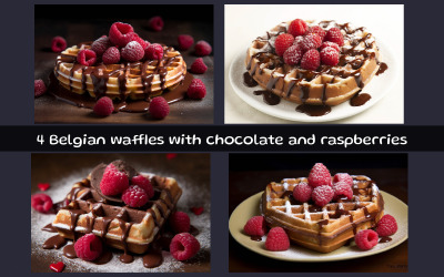 Çikolatalı ve ahududulu Belçika waffle&amp;#39;ı