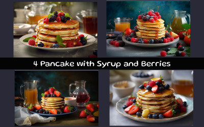 Pancake con sciroppo e frutti di bosco