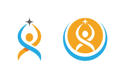 Illustrazione vettoriale del logo del trainer di vita sana v.19