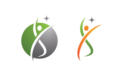 Illustrazione vettoriale del logo del trainer di vita sana v.63