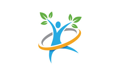 Illustrazione vettoriale del logo del trainer di vita sana v.64