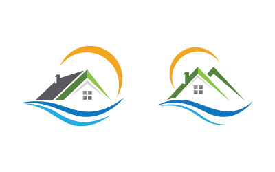 Home industrieel Eigendom concept pictogram logo illustratie v.2