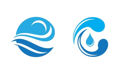 Wasserwellen-Flüssigkeitsvektor-Logo-Illustrationsdesign V1.11