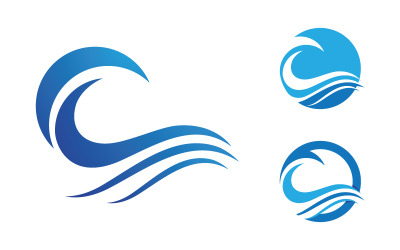Wasserwellen-Flüssigkeitsvektor-Logo-Illustrationsdesign V1.13