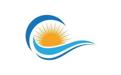 Wasserwellen-Flüssigkeitsvektor-Logo-Illustrationsdesign V1.14
