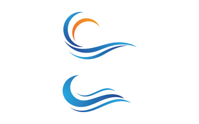 Wasserwellen-Flüssigkeitsvektor-Logo-Illustrationsdesign V1.17
