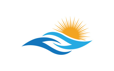 Wasserwellen-Flüssigkeitsvektor-Logo-Illustrationsdesign V1.19