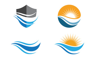 Wasserwellen-Flüssigkeitsvektor-Logo-Illustrationsdesign V1.23