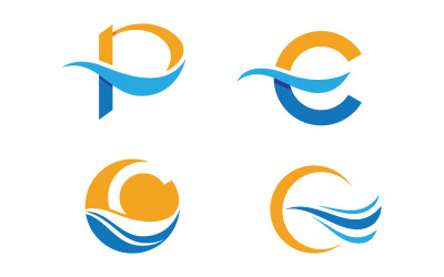 Wasserwellen-Flüssigkeitsvektor-Logo-Illustrationsdesign V1.27