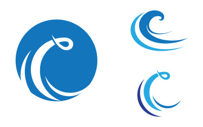 Wasserwellen-Flüssigkeitsvektor-Logo-Illustrationsdesign V1.6