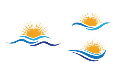 Wasserwellen-Flüssigkeitsvektor-Logo-Illustrationsdesign V1.9