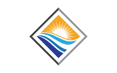 Watergolf vloeistof vector Logo illustratie ontwerp V1.28