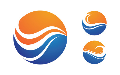 Watergolf vloeistof vector Logo illustratie ontwerp V1.34