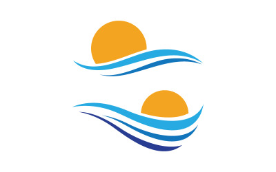 Watergolf vloeistof vector Logo illustratie ontwerp V1.35