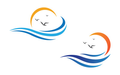 Watergolf vloeistof vector Logo illustratie ontwerp V1.36
