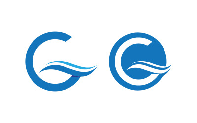 Watergolf vloeistof vector Logo illustratie ontwerp V1.40
