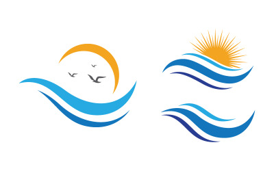 Watergolf vloeistof vector Logo illustratie ontwerp V1.49