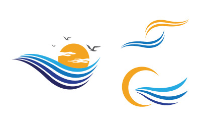 Watergolf vloeistof vector Logo illustratie ontwerp V1.50