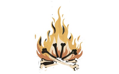 A bone fire silhouette vector art illustration