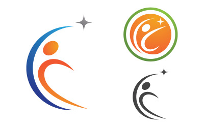 Gesundes Leben Menschliches Zeichen Logo Zeichen Illustration v.8