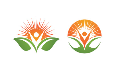 Gesundes Leben Menschliches Zeichen Logo Zeichen Illustration v.9