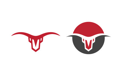 Modello di progettazione dell&amp;#39;illustrazione dell&amp;#39;icona vettoriale del logo del corno del Toro v.11