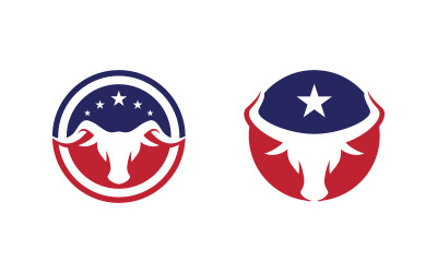 Modello di progettazione dell&amp;#39;illustrazione dell&amp;#39;icona vettoriale del logo del corno del Toro v.4