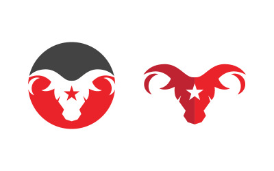 Modello di progettazione dell&amp;#39;illustrazione dell&amp;#39;icona vettoriale del logo del corno del Toro v.5