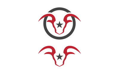 Taurus Horn logó vektoros ikon illusztráció tervezősablon v.10