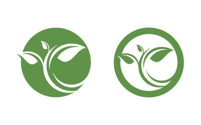 Logo-Design-Vorlage für das Konzept „Gesundes Leben“ mit Baumblättern, v.44
