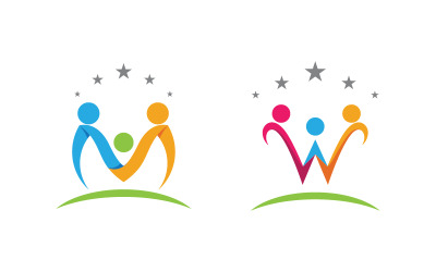People Group Care Community-Netzwerk und soziales Logo-Design v.75