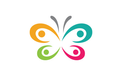 Шаблон дизайна логотипа Butterfly Beauty Vector v.7