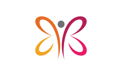 Шаблон дизайна логотипа Butterfly Beauty Vector v.8