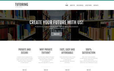 Modelo de site responsivo de biblioteca