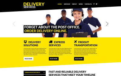 Modelo de site responsivo para serviços de entrega