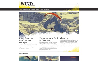 Responsieve Joomla-sjabloon voor paragliding
