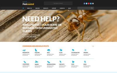 Responsiv webbplatsmall för skadedjursbekämpning
