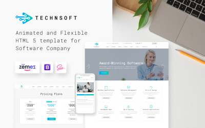 Responsive TechSoft - Software Development Studio Web Sitesi #50729
