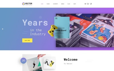 Reszponzív Vector - Print Shop Multipage Modern HTML Website Template Weboldal sablon 50774