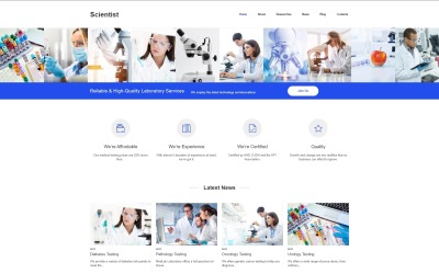 "Scientist - Science Lab Clean Joomla Template" Responsive Joomla Template №50799