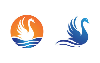 Diseño de ilustración de plantilla de icono de logotipo de Swan Beauty v.6