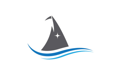 Ilustración de plantilla de logotipo de icono vectorial de crucero (v.10)
