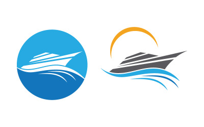 Ilustración de plantilla de logotipo de icono vectorial de crucero (v.1)