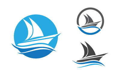 Ilustración de plantilla de logotipo de icono vectorial de crucero (v.2)