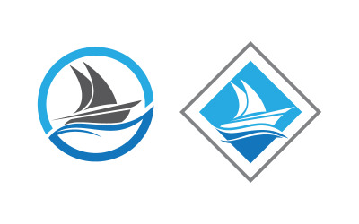 Ilustración de plantilla de logotipo de icono vectorial de crucero (v.3)