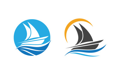 Ilustración de plantilla de logotipo de icono vectorial de crucero (v.4)