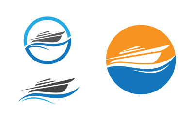 Ilustración de plantilla de logotipo de icono vectorial de crucero (v.7)