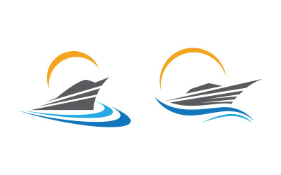 Ilustración de plantilla de logotipo de icono vectorial de crucero (v.8)